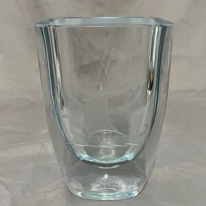 Heavy Stromberg Strombergshyttan Swedish signed Crystal Vase